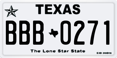 TX license plate BBB0271