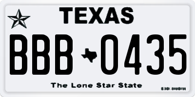 TX license plate BBB0435