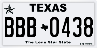 TX license plate BBB0438