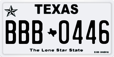 TX license plate BBB0446