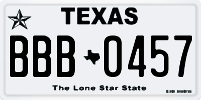 TX license plate BBB0457