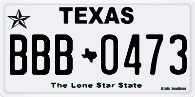 TX license plate BBB0473