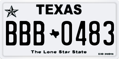 TX license plate BBB0483
