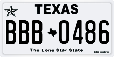 TX license plate BBB0486