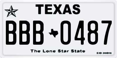 TX license plate BBB0487