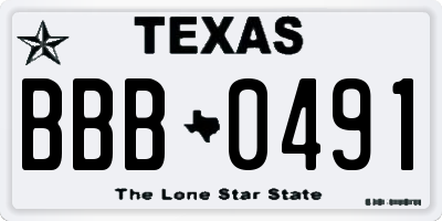 TX license plate BBB0491