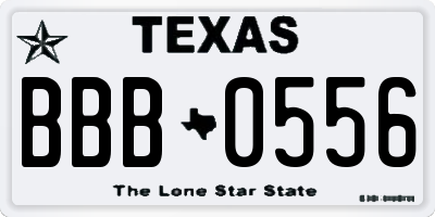 TX license plate BBB0556