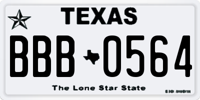TX license plate BBB0564