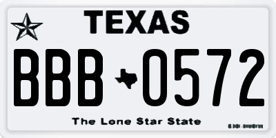 TX license plate BBB0572