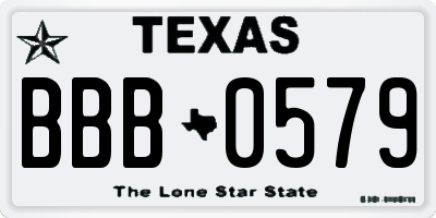 TX license plate BBB0579