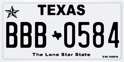 TX license plate BBB0584