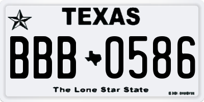 TX license plate BBB0586