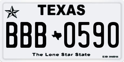 TX license plate BBB0590