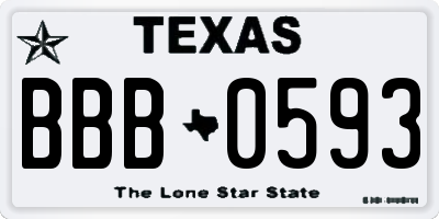 TX license plate BBB0593