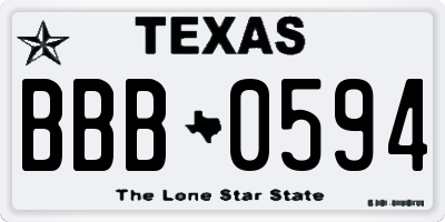 TX license plate BBB0594