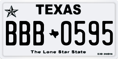 TX license plate BBB0595