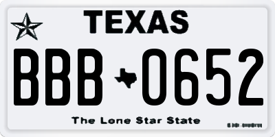 TX license plate BBB0652