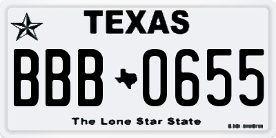 TX license plate BBB0655