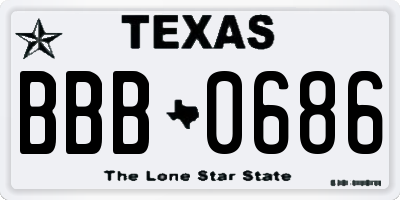 TX license plate BBB0686