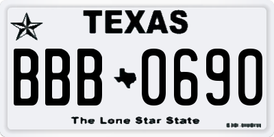 TX license plate BBB0690