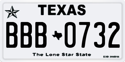 TX license plate BBB0732