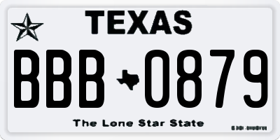 TX license plate BBB0879