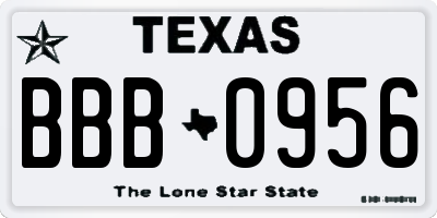 TX license plate BBB0956