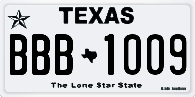 TX license plate BBB1009