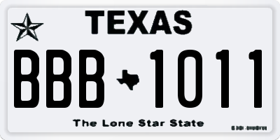 TX license plate BBB1011