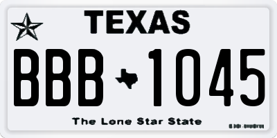 TX license plate BBB1045
