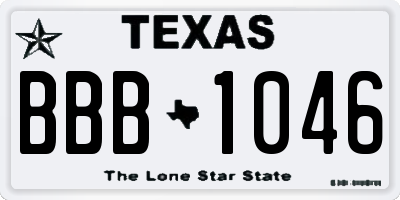 TX license plate BBB1046