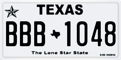 TX license plate BBB1048