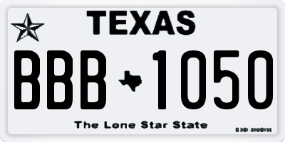 TX license plate BBB1050