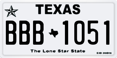 TX license plate BBB1051