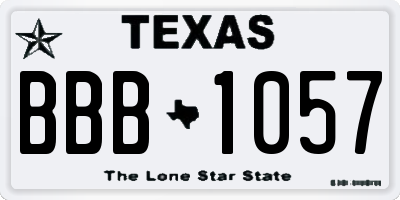 TX license plate BBB1057