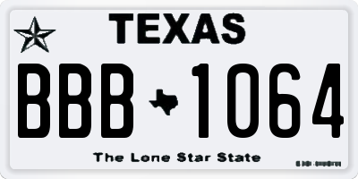 TX license plate BBB1064