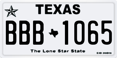 TX license plate BBB1065