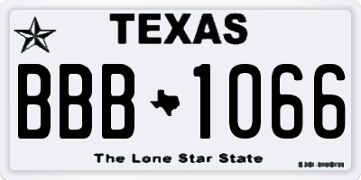 TX license plate BBB1066