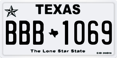 TX license plate BBB1069