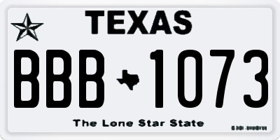 TX license plate BBB1073