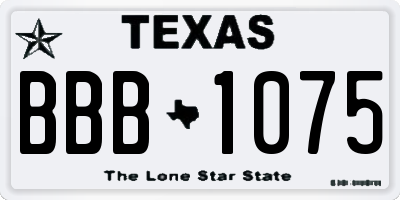 TX license plate BBB1075