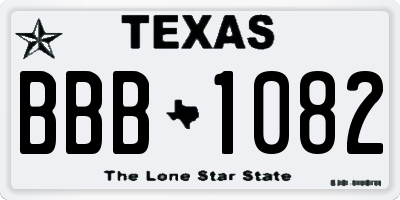 TX license plate BBB1082