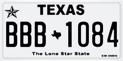 TX license plate BBB1084