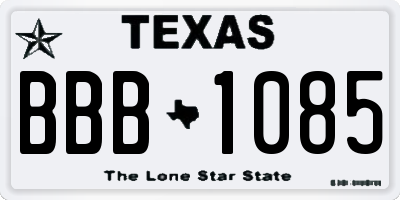 TX license plate BBB1085