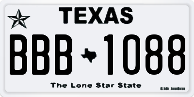 TX license plate BBB1088