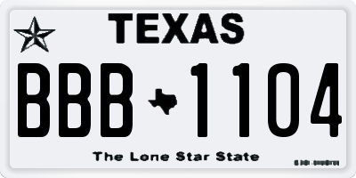 TX license plate BBB1104