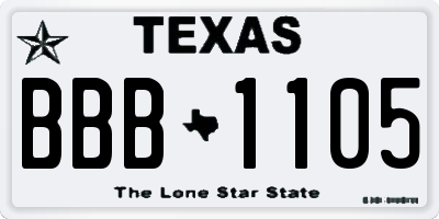 TX license plate BBB1105