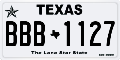 TX license plate BBB1127