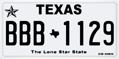 TX license plate BBB1129