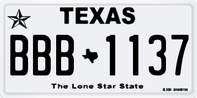 TX license plate BBB1137